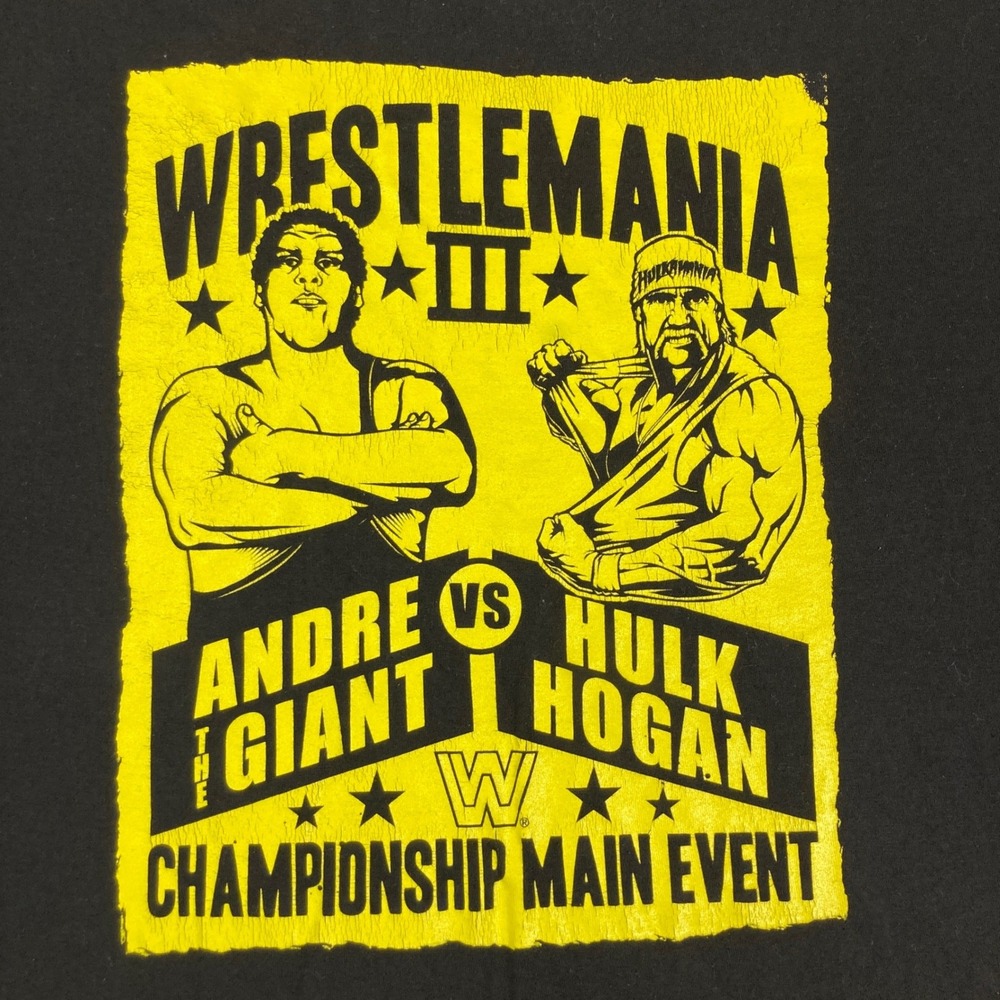Funko WWE WrestleMania III Andre The Giant Hulk Hogan Graphic T-Shirt Black L - Picture 3 of 13